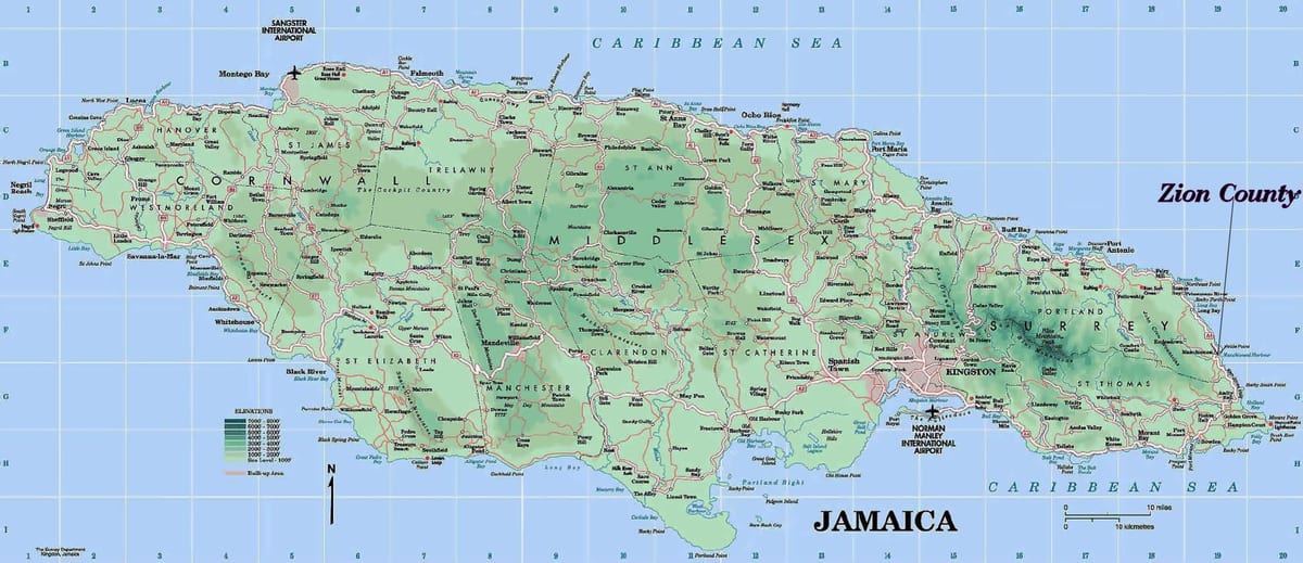 Jamaica north coast haritası 