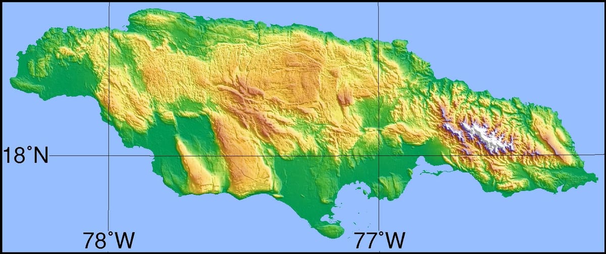 Uydu Jamaika haritası 