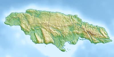 Kabartma Jamaika haritası 